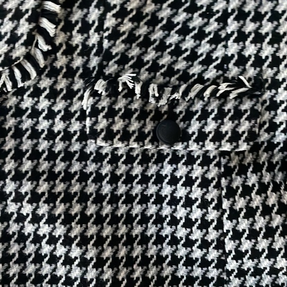Gorgeous Express Blazer Jacket in Plaid Black White Lined Jacket w pockets sz L - Picture 6 of 11